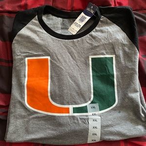 Miami Hurricanes Long Sleeve Shirt-New with Tags